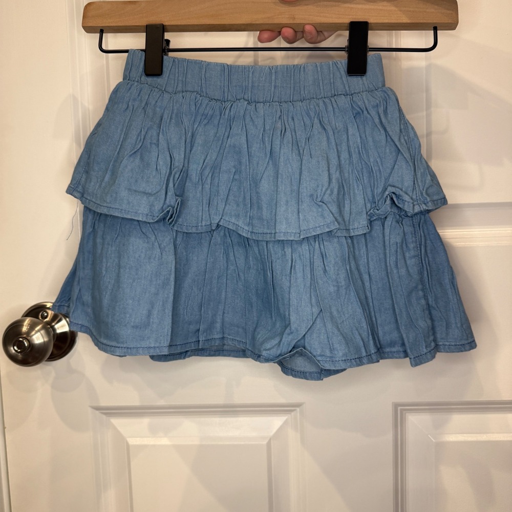 Garanimals Girls Blue Chambray Ruffled Skort Size 4T NWT‎ Tiered Skirt Shorts